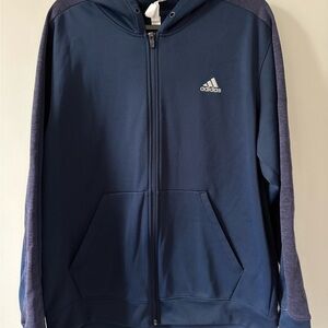 Adidas Men's Dark Blue Zip-Up Sweater